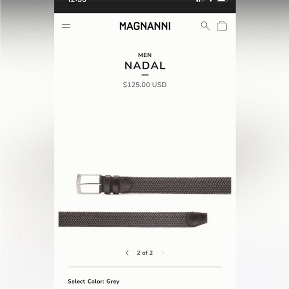🆕 MAGNANNI MEN'S NADAL
WOVEN BELT - Grey - Small (30-34) - Picture 9 of 9